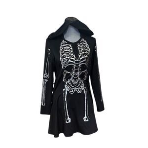 slim fit dress slacks Gold Skeleton Mesh Costume Dress | Fun Halloween Adult Costume Dress | Ultra Comfortable Fabric Blend | Black